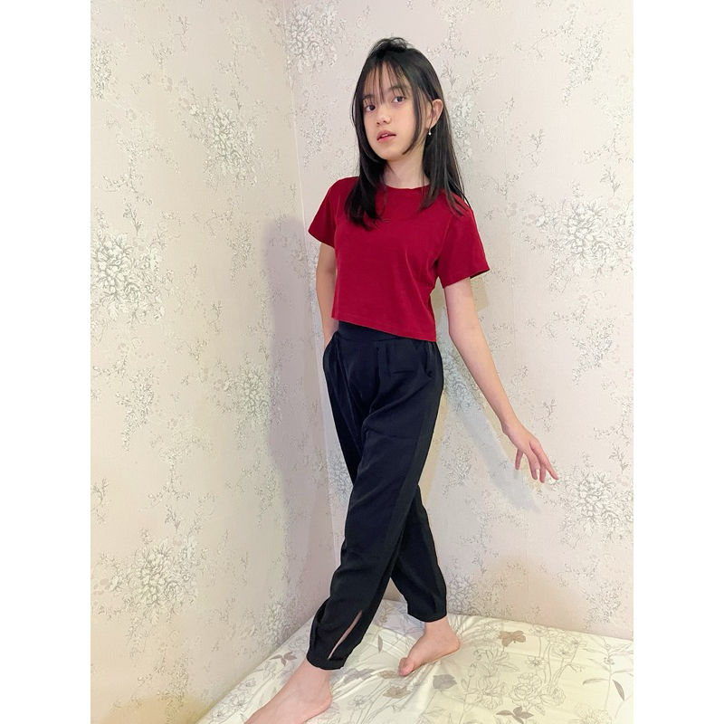 Setelan Anak Tanggung Import 4-12thn/ Setelan Baju Merah/ Setelan merah/Setelan Joger/ Setelan Cropt
