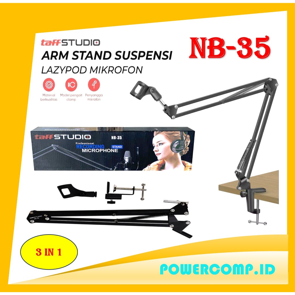 TaffSTUDIO NB-35 Arm Stand Suspensi Lazypod Mikrofon - Stand Mic Condenser?