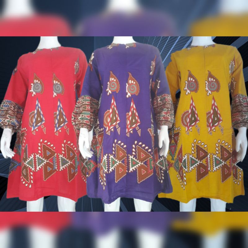 TUNIK BATIK CANTIK KEKINIAN model ATASAN BATIK WANITA TERLARIS