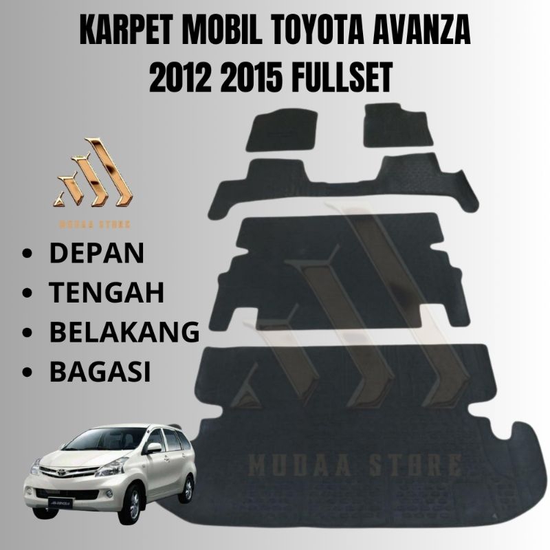 Karpet Mobil Toyota Avanza 2012 2015 Fullset / Karpet Matras Karet Mobil Toyota Avanza 2012 2015 Ful