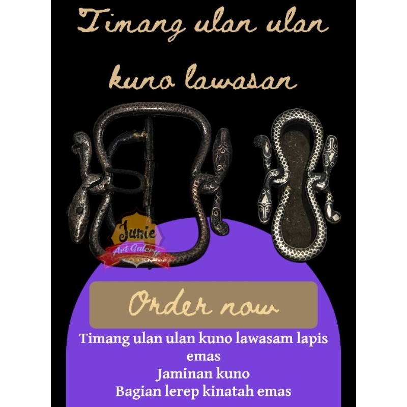 TIMANG KEPALA SABUK EPEK ULAN ULAN KUNO KINATAH EMAS ASLI ( TIMANG KINATAH TEMBAGA ,LEREP KINATAH EM