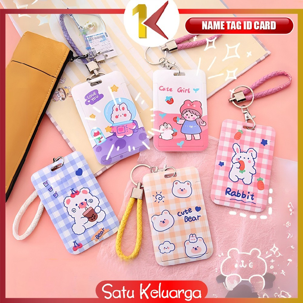 

SK-C1240 ID Card Holder Motif Karakter Lucu Pelindung Kartu Name Tag / Tempat Kartu Akses Kantor MRT Busway E-Money Flazz Lanyard
