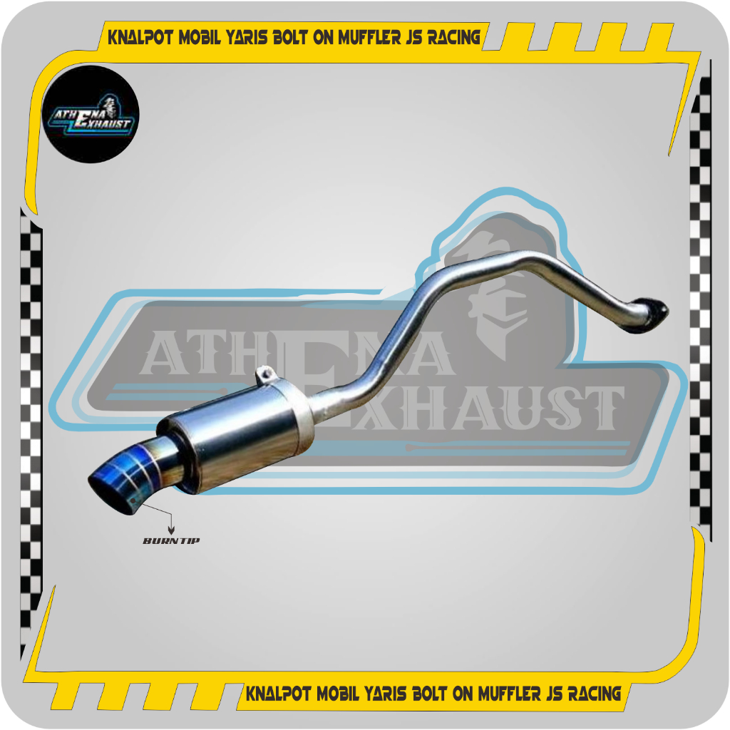 KNALPOT MOBIL YARIS BOLT ON MUFFLER JS RACING BURNTIP