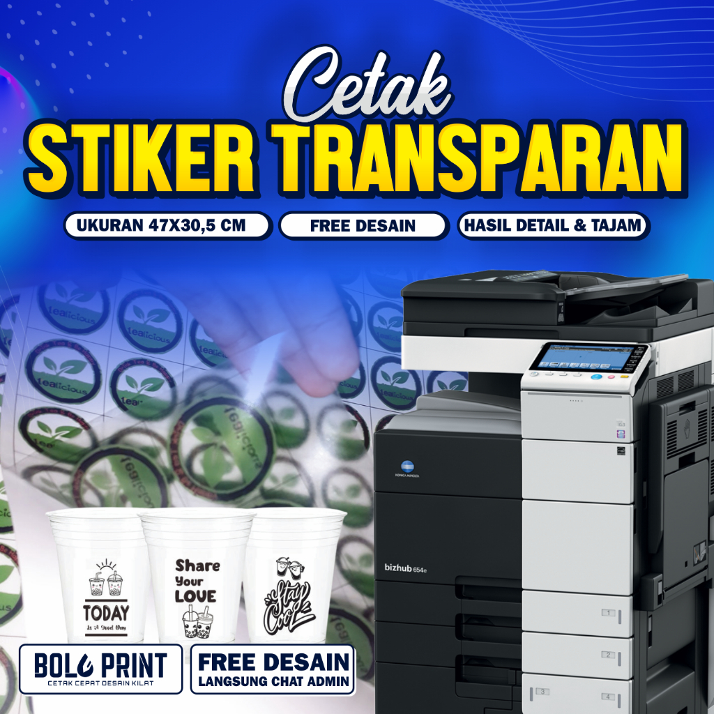 

Custom Sticker Transparan Label Makanan Segel Minuman Anti Air - Sticker Transparan A3
