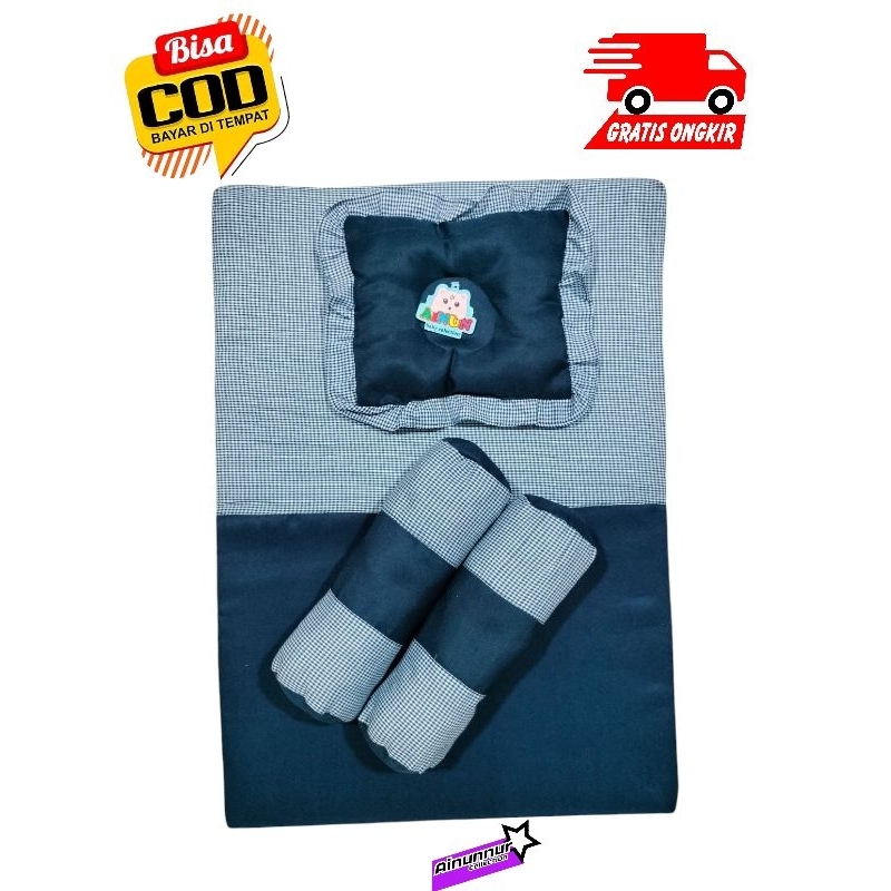 DGT Kasur Matras Bayi Tempat Tidur Bayi + 2 Guling 1 Bantal Peyang Bayi Laki-Laki Perempuan Motif