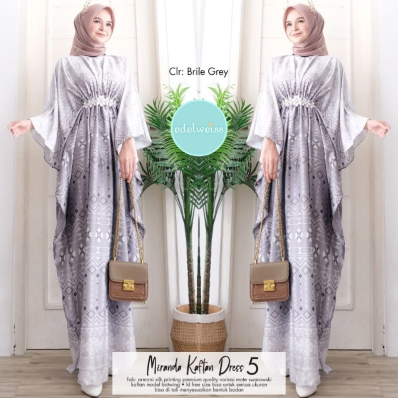 MIRANDA KAFTAN DRESS #5 BY EDELWEISS | KAFTAN TERBARU LIMITED EDITION| KAFTAN DRESS BAHAN ARMANI SIL