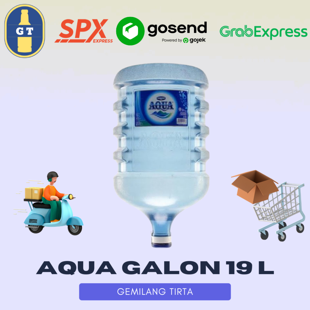 

AQUA GALON (ASLI/SEGEL) Galon + Isi & KOSONGAN