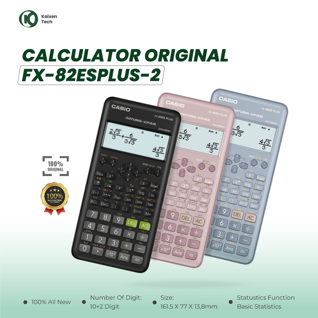 

Kalkulator CASIO FX 82 ES PLUS - FX-82ES Plus Calculator Scientific Sekolah
