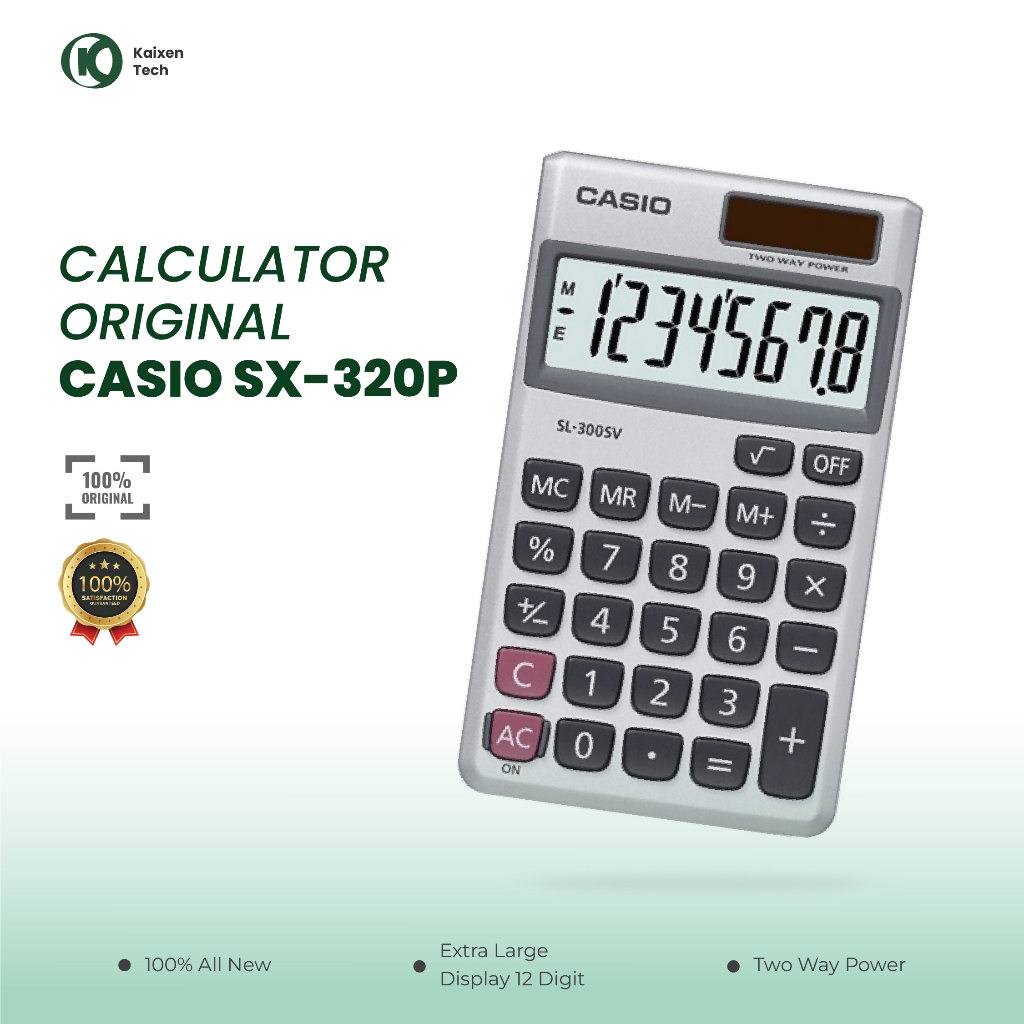 Kalkulator Casio SX-320P Kalkulator Saku Portable 12 Digit mini