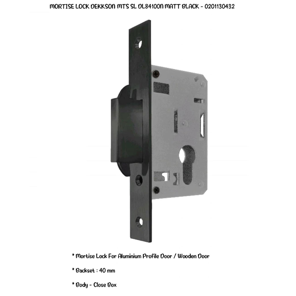 Mortise Lock Dekkson MTS SLD DL84100N Matt Black Kunci Mekar Sliding DL 84100 N Ramping 6 cm