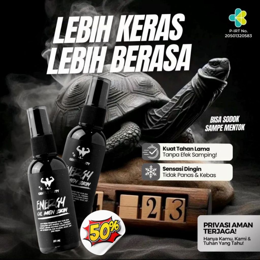 Gentletality 100% Original Energy Oil Perawatan Ukuran Pria Permanen 50 ml