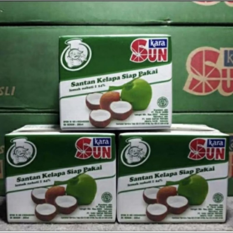 

[Kargo] Santan Kelapa Sun Kara 200 ml x 12 pcs 1 Dus Karton isi 12 kotak pack / sunkara 200 ml dusan