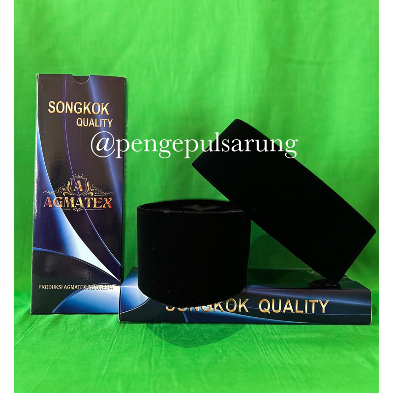 Peci Songkok Hitam Agmatex Motif Polos Bahan Tebal