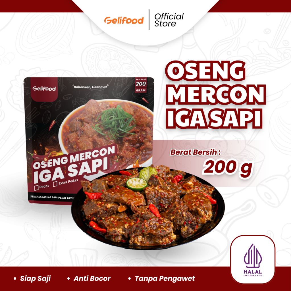 

Gelifood - Oseng Mercon Pedas Daging Iga Sapi 200gr