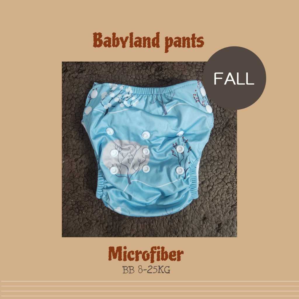 Paket Clodi Babyland Pants Motif FALL  + 2 insert microfiber untuk BB 8-25 KG (Celana Clodi)