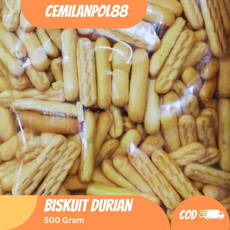 

STIK BISKUIT DURIAN 500 GRAM | CEMILAN RENYAH | CEMILANPOL88