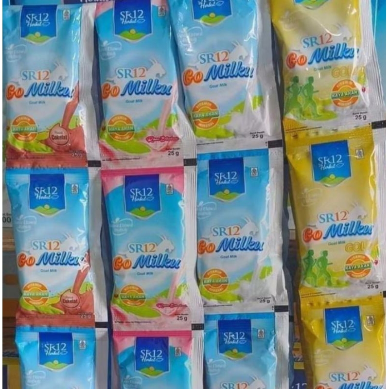 

SR12 Go Milku Sachet 25gr Rasa Original Coklat Stroberi Gold