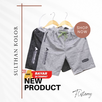 celana pendek santai pria jumbo flisterry resleting