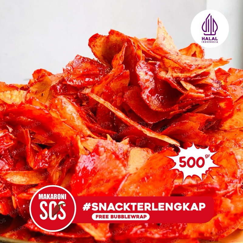 

Singkong Bumbu 500Gr | 1/2Kg Singkong Merah Balado Bumbu Basah Legit Rasa Pedas Manis Kemasan 500Gr