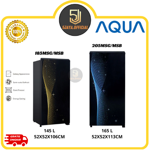 Kulkas Aqua 1 Pintu - 185MSG/MSB/ 205MSG/205MSB
