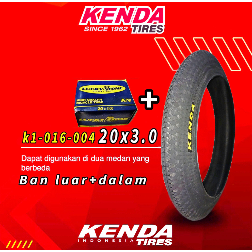 ban sepeda KENDA BMX 20x3.0 jumbo ban sepeda bmx 20 in siap pakai