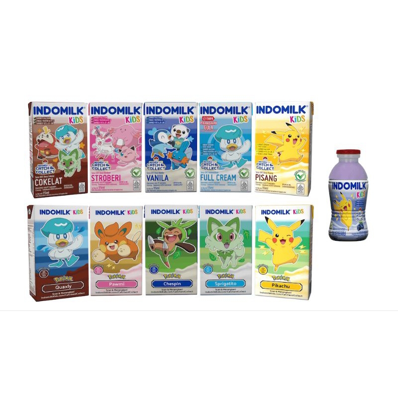 

Indomilk Kids Pokemon Susu UHT Kotak 115ml Rasa Cokelat Strawberry Pisang Catch & Collect Pikachu