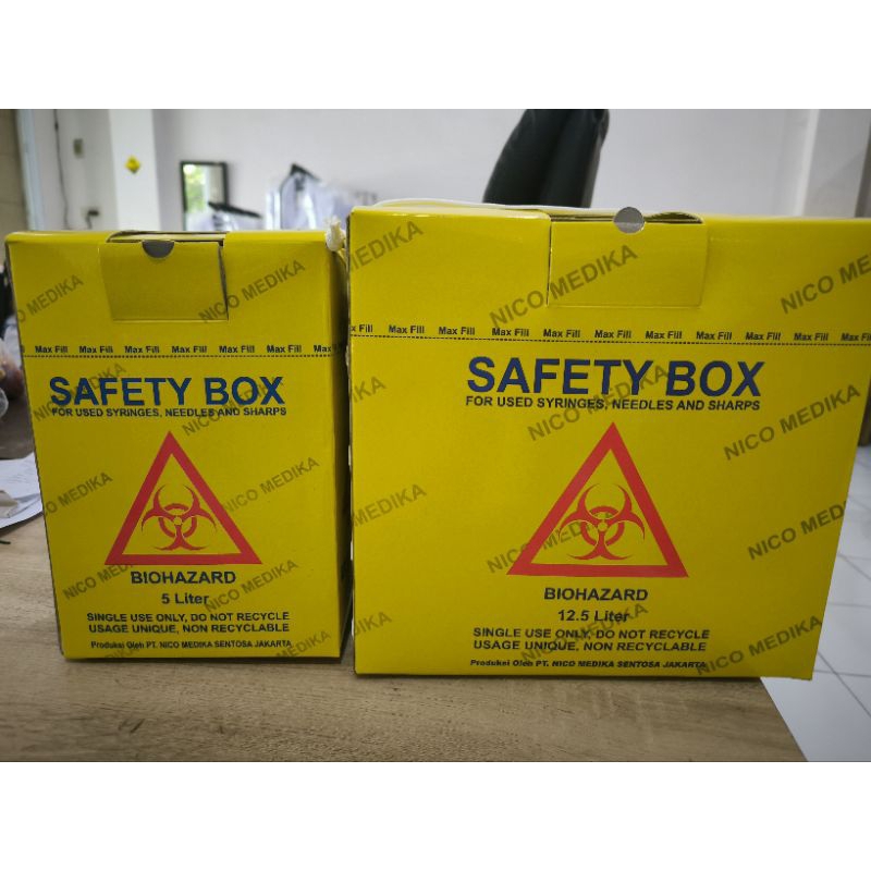 Medical Safety Box Biohazard / Tempat Sampah Medis / Box Kuning Sampah Medis