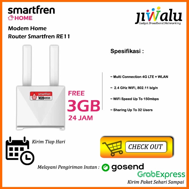 Modem Router Home Smartfren RE11 ROSA FREE Kartu Perdana Smartfren 3GB Masa aktif 30 Hari