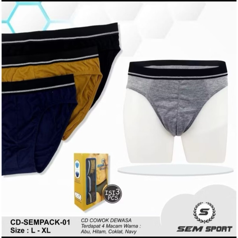 ( 3pcs )CD Sport Sempack01 | Celana dalam pria | CD Cowok dewasa | CD Brief dewasa SemSport