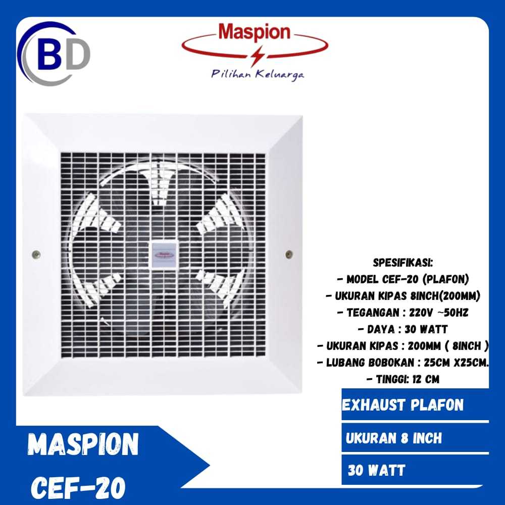 MASPION CEILING EXHAUST FAN 8" CEF-20 KIPAS BLOWER