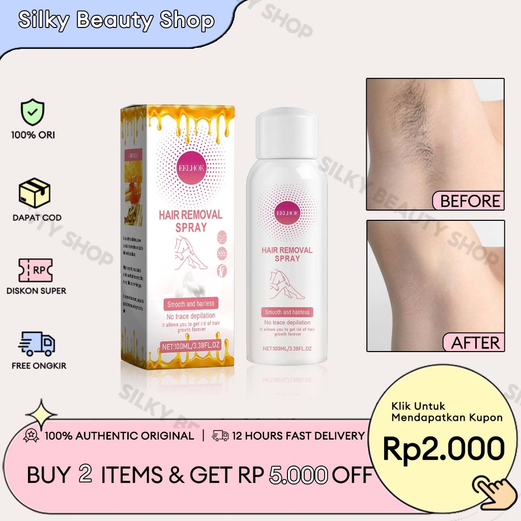 EELHOE Perontok Bulu Miss V Permanent Hair Removal Mousse Spray 100ml Penghilang Bulu Perontok Bulu 