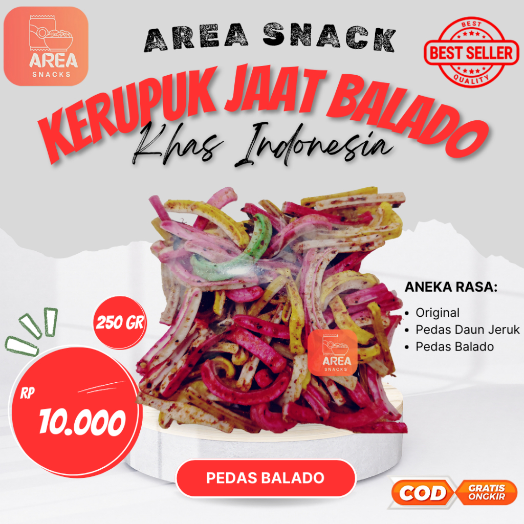 

KERUPUK SEBLAK JAAT BETON 250gr 250gram PEDAS MANIS BALADO DAUN JERUK VARIAN KEMASAN 250 gr