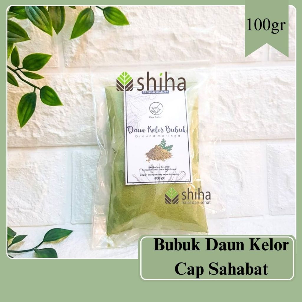 

Daun Kelor Bubuk Ground Moringa Powder 100gr Cap Sahabat Warung Shiha