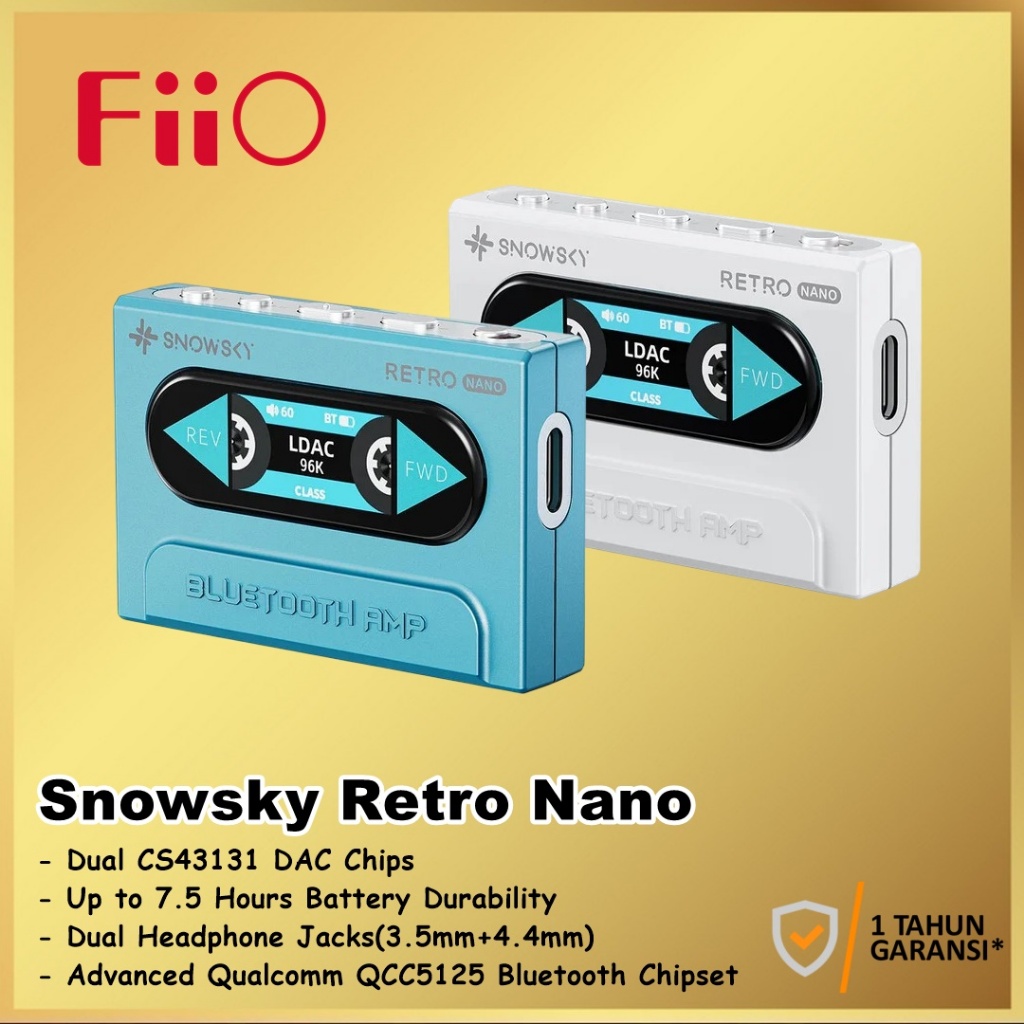 FiiO Snowsky Retro Nano Portable Wireless Dongle DAC and Headphone AMP Amplifier