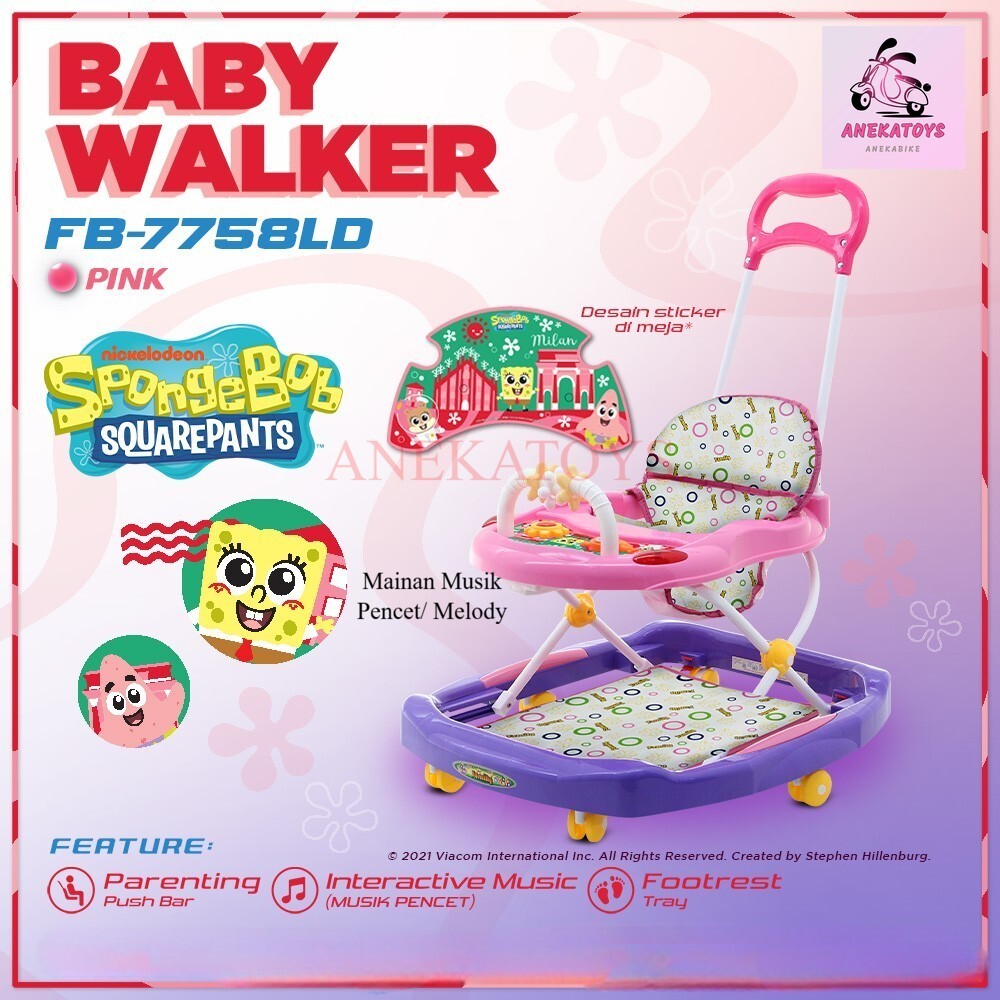 Baby Walker Anak 3in1 Family FB7758 Musik Pencet Interaksi n Dorongan