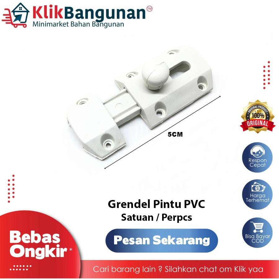 GRENDEL PINTU KAMAR MANDI PVC / SELOT PINTU KAMAR MANDI PVC / SLOT PINTU KAMAR MANDI PVC