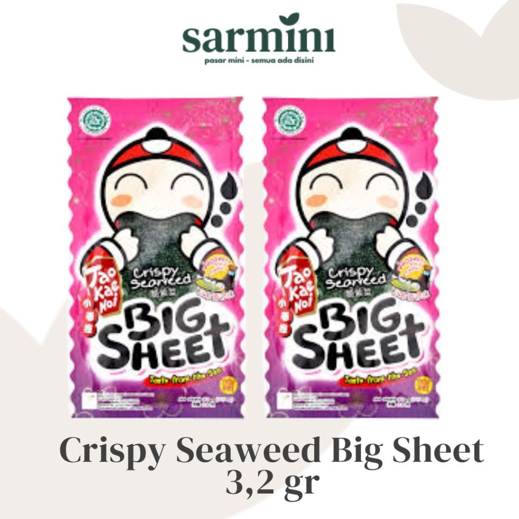 

Tao Kae Noi Big Sheet Crispy Seaweed Rasa Saus ala Jepang 3,2gr