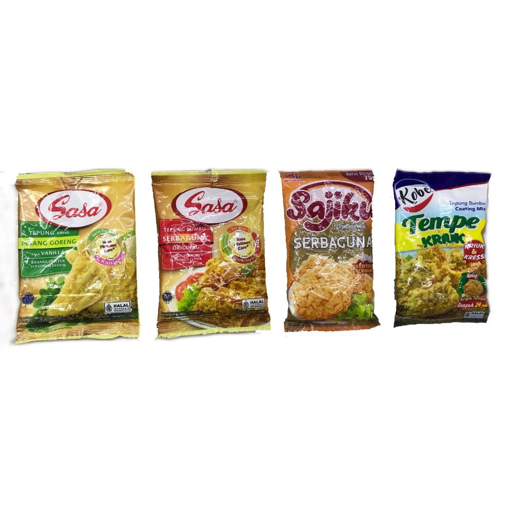 

Sasa Tepung Serbaguna, Sasa Tepung Pisang, Sajiku Serbaguna, Kobe Tepung Tempe