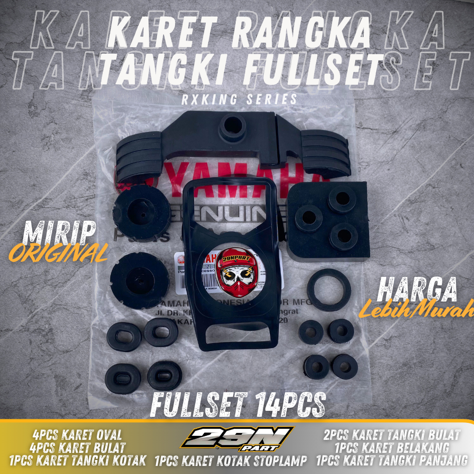 Karet Rangka Tangki Kotak Lampu Stop Oval Bulat Motor Yamaha RX KING RXKING RXK Fullset