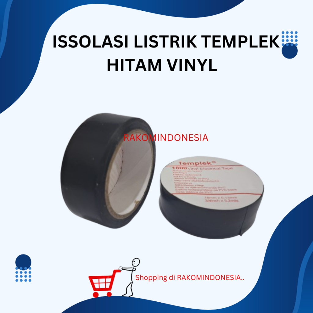 ISSOLASI LISTRIK TEMPLEK TAPE ISS SOLASI HITAM - 1800 VINYL ELECTRICAL TAPE  MURAH RAKOMINDONESIA