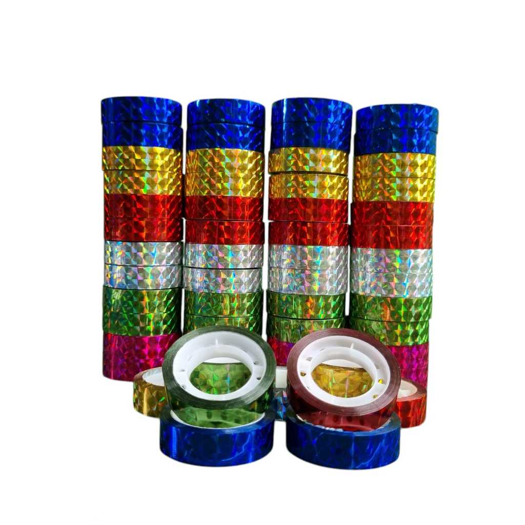 

Isolasi hologram tebal / solasi toples warna warni panjang 14 meter