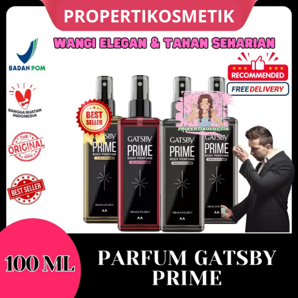 Gatsby Prime Body Perfume - Parfum Wanita/Pria wangi tahan lama Menghilangkan Bau Ketiak & Badan