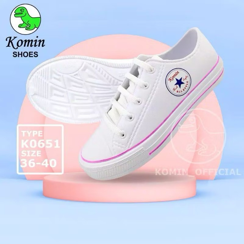 SEPATU KARET KETS PUTIH WANITA SNEAKERS RINGAN PYLON