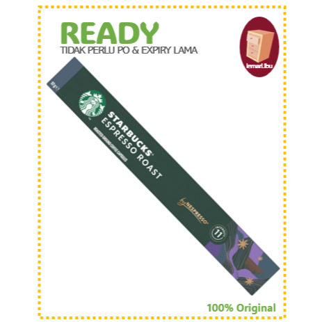 

Starbucks By Nespresso - Espresso Roast (Intensity: 11) (10 pack)/Starbucks Kopi Kapsul by Nespresso - 100% ORIGINAL
