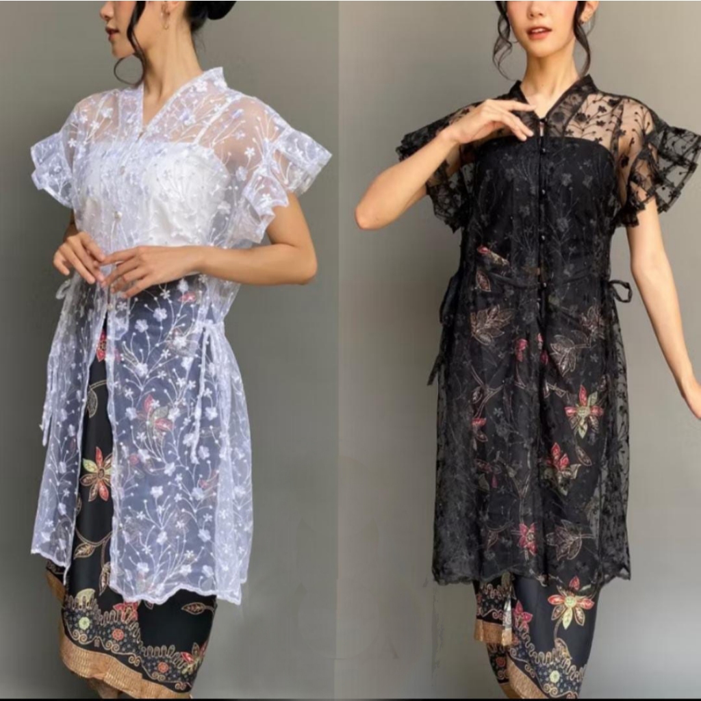 outer kebaya - luaran kebaya modern - outer brukat tulle kebaya