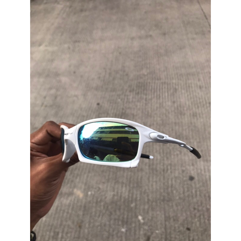 Oakley Racing X white Metal Frame Sunglasses Green IRIDIUM / USA MADE