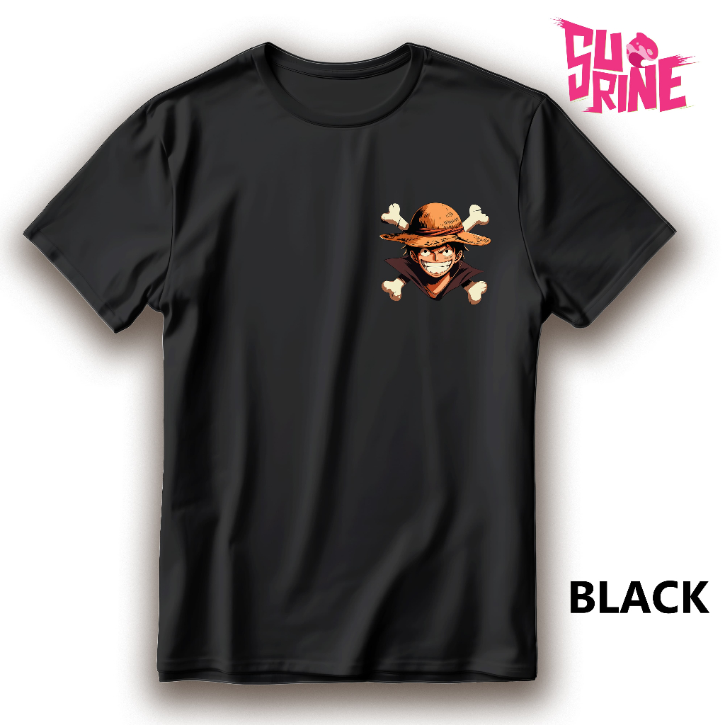 SURINE Tshirt Kaos Anime One Piece Bone Luffy V3 Premium Clothes - Kaos Baju Atasan Tsirt Anime One 