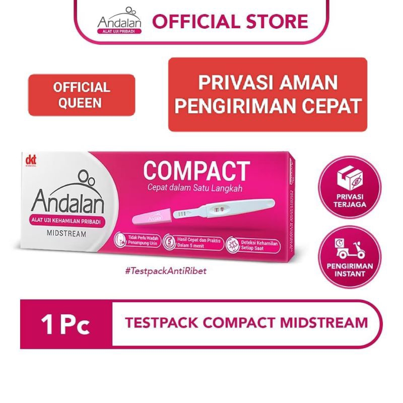 Testpack Test pack Tes hamil test kehamilan Andalan MIDSTREAM COMPACT / Andalan pregnancy test midst