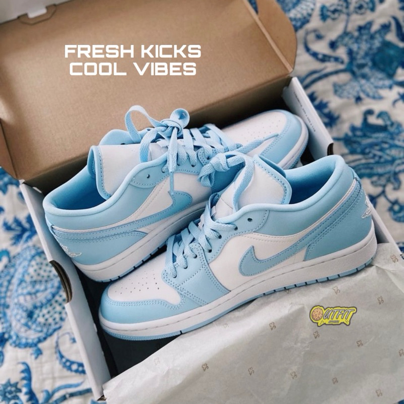 SEPATU SNEAKERS AJ 1 LOW ALUMINUM ICE BLUE