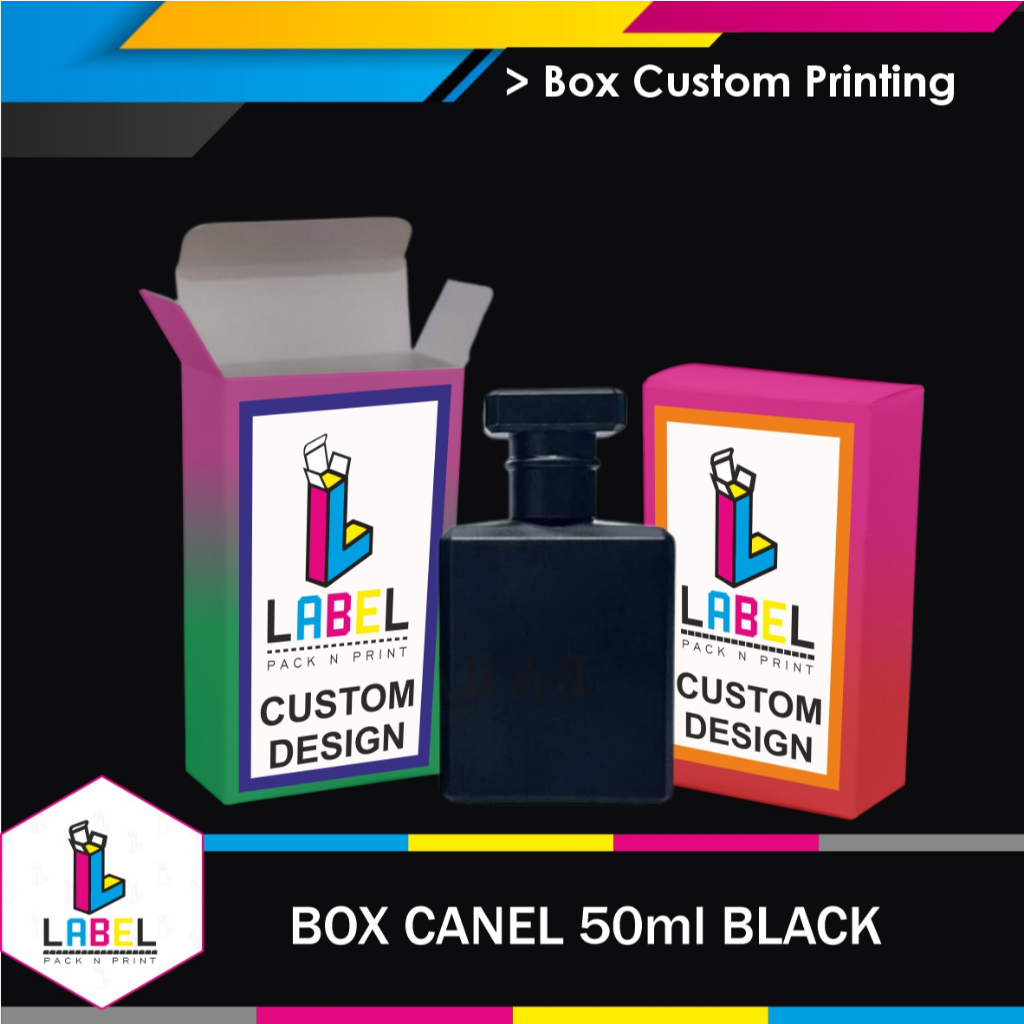 

Dus / Box Canel 50ml Black Custom Desain - Fullprint
